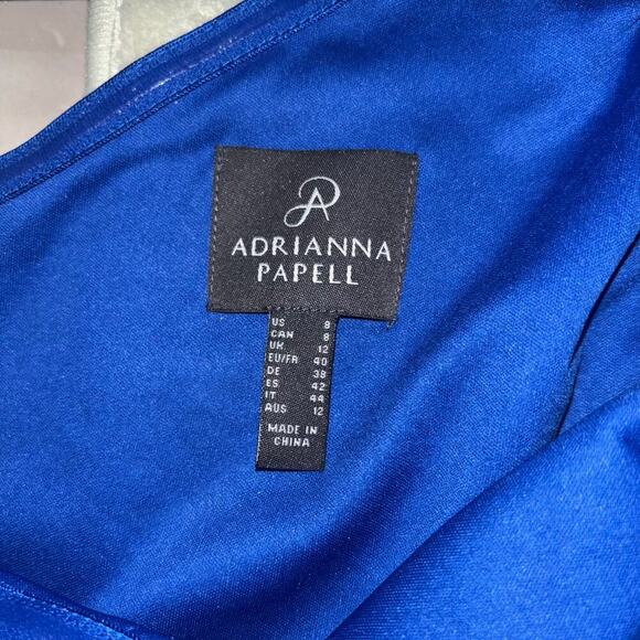 Adrianna Papell Jumpsuit- Royal Blue One-Shoulder Wide-Leg Jumpsuit- Size 8 - Picture 12 of 15
